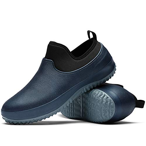 Chef Shoes for Men Women Non-Slip Oil Resistant Waterproof Work Shoes Comfortable Nursing Nurse Shoes for Crews Gardener Men Women Indoor Outdoor Chef Clogs for Kitchen Office Seaside Blue 47