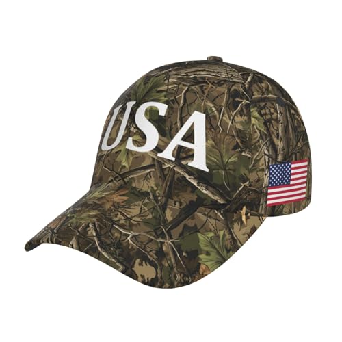 Image of USA Flag Baseball Cap American Patriotic Trucker Hat Father Dad Mother Mom Adjustable Sportswear Hat for Men Women Adults