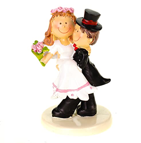 Decorative Wedding Bride and Groom Figurines Man Carries The Woman 10 cm, Multicolour - Image 2