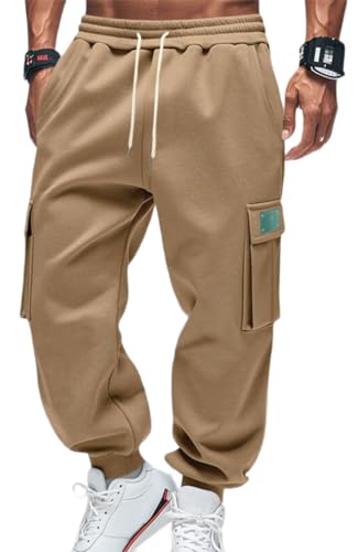 OLIPHEE Pantalon Jogging Homme Pantalon Cargo Survetement Homme Polaire Hiver Bas de Jogging Cargo...