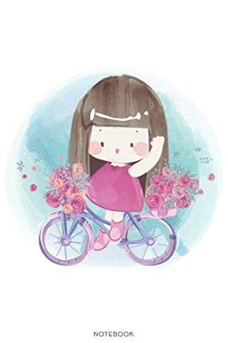 Preisvergleich Produktbild Notebook: Lovely Girl on a Bicycle with Flowers Notebook