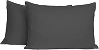 Vista 10 de SAHARBEDDINGS Funda de almohada de viaje de 12 x 16 pulgadas, 500 hilos, paquete de 2 fundas de almohada para bebé con cremallera, 100% algodón Gris