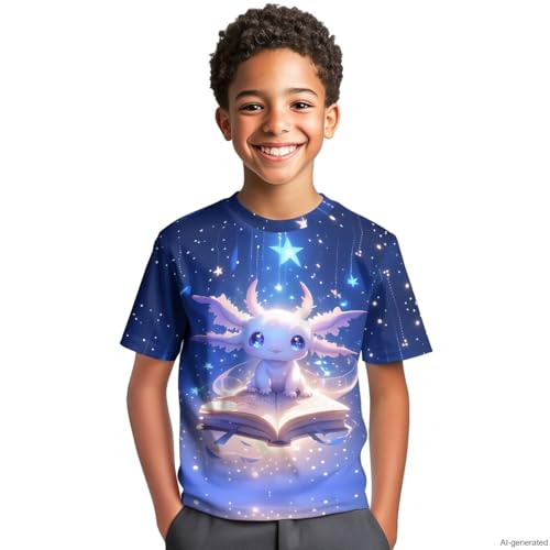 Image of WELLFLYHOM Kids Tshirts Girls Boys Short Sleeve Crewneck Tees Shirts Casual Sport Pullover Tops Size 3-16 Years