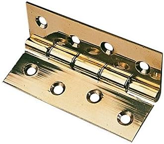 MerriwayBH02211 Solid Polished Brass 100mm-2 Pcs Hinge DSW 100mm, 100 mm, Set of 2 Pieces