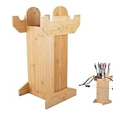 HDYEGIOU Arrow Holder,Bamboo Wood Bow and Arrow Stand Portable Archery Bow Stand for Recurve Bows, Traditional Bows and Compound Bow