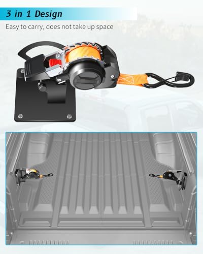 Correas de amarre retráctiles con rotación multiángulo de doble pivote para Nissan Frontier 6