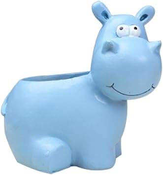ARTIBETTER Animal Resin Flower Pot 4.72X4.64X3.42In Cute Hippo Succulent Planter for Home Garden Balcony Desk Decoration