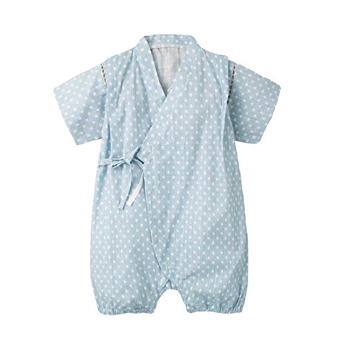 PAUBOLI Japanese Kimono Style Baby Rompers Bathrobe Pajamas Infant Cotton Comfy Loose Bodysuit (3-9 Months, 07)