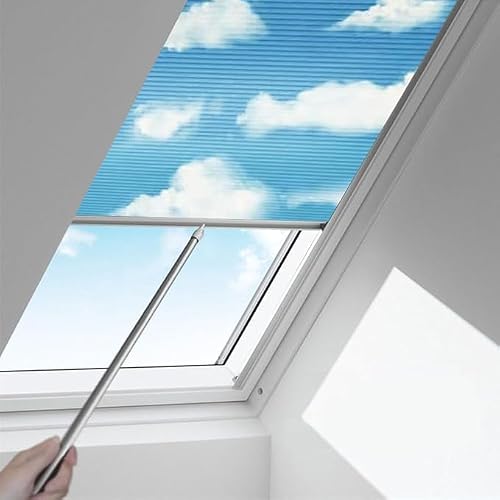 Tipiace Custom Blackout Honeycomb Skylight Window Shade (Blue Sky 93021I)