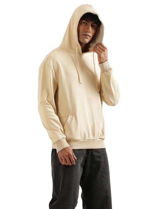 Image of SAADAA Unisex Pullover Fleece Hoodie for Men & Women | 100% Cotton Top Surface | Fleece Inner | Casual Fit | 2 Pockets | Winter Wear