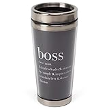 Elanze Designs Boss Definition Black 16 Ounce Stainless Steel Travel Mug with Lid
