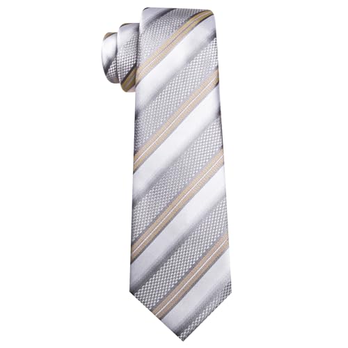 Image of Barry.Wang Mens Tie Set Plaid Check Neckties Formal Business Wedding Luxury Pocket Square Cufflinks