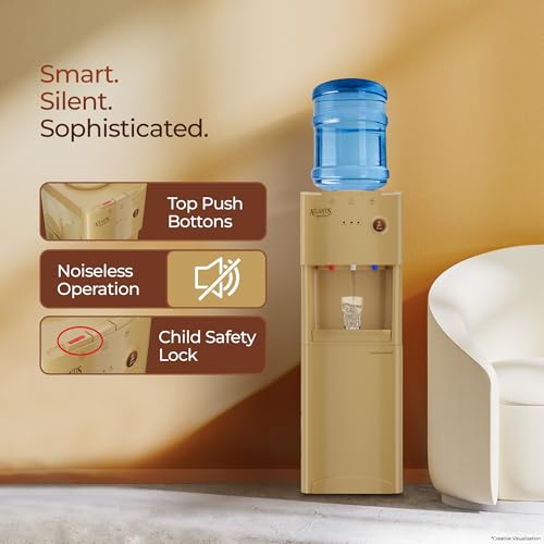 Image of Atlantis Signature Designer Water Dispenser | 18L Cooling Cabinet | Hot, Normal & Cold | Luxury Art Finish | Top Push Buttons | Child Safety Lock | Silent Operation | BIS Certified | Office & Home