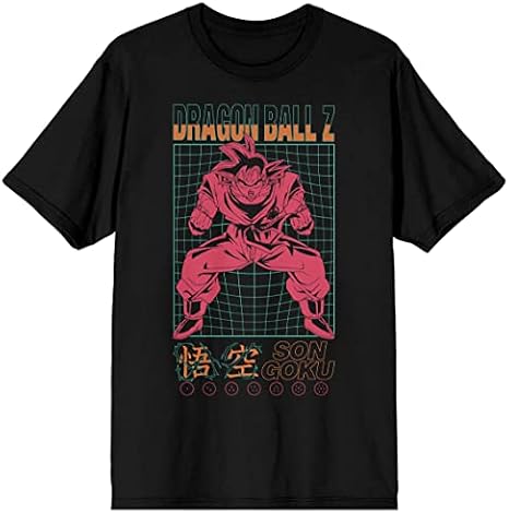 Dragon Ball Z Son Goku Kaio Ken Grid Men's Black T-Shirt