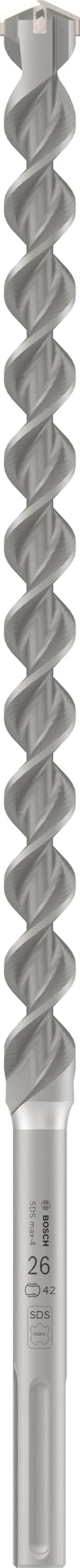 Bosch 1 broca para martillo perforador Pro SDS max-4 (para hormigón armado, bloque de hormigón, diámetro de 26,00 mm, martillo perforador profesional)