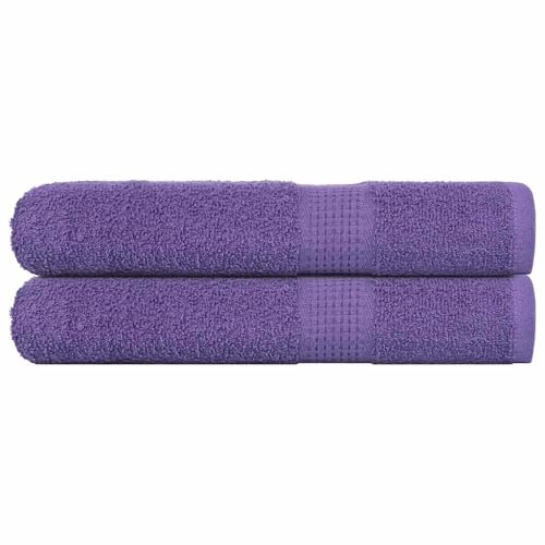 Juego de 2 toallas para sauna Mangloder Frogn de algodón lila de 80 x 200 cm 2