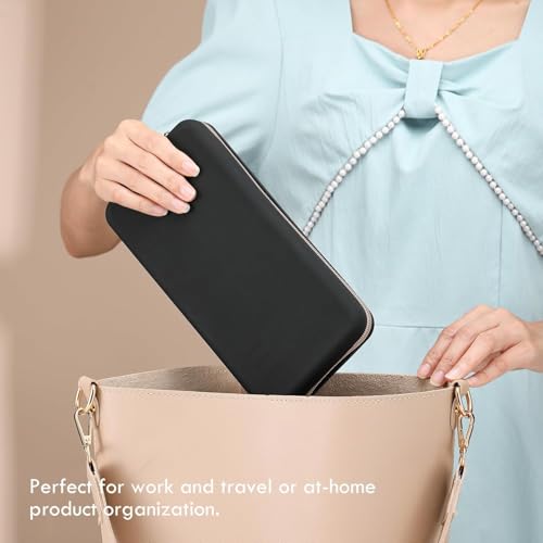 Image of INOVERA (LABEL) Makeup Brush Holder Pouch Case for Travel - Silicone Cosmetic Brushes Kit - Travelling Make up Organizer Bag (Black)