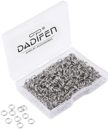 DADIFEN 600pcs 304 Stainless-Steel Jump Rings for Jewelry Making Supplies Silver Open Jump Rings 21Gauge 6mm Boxed Jewelry Findings Jump Rings for DIY Bracelet Earrings Necklace Connectors O Ring