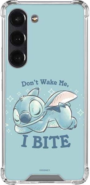 Skinit Clear Phone Case Compatible with Galaxy S23 - Officially Licensed Disney Lilo and Stitch Dont Wake Me I Bite Design