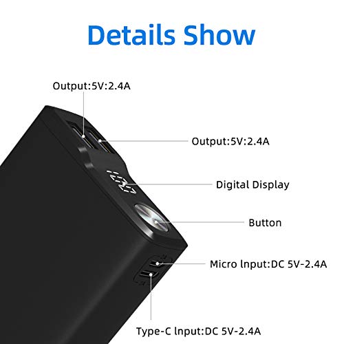 Yobon T7 Portable Phone Charger 12000Mah Fast Charge Ultra Mini Power Bank External Battery Packs Dual Usb Ports Type C 2.4A thumb #6