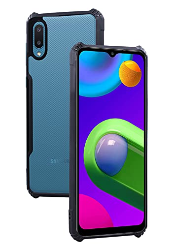 Image of Jkobi Hard PC Crystal Bumper Shockproof Back Cover Case for Samsung Galaxy A02 with Camera Protection (Matte Black)