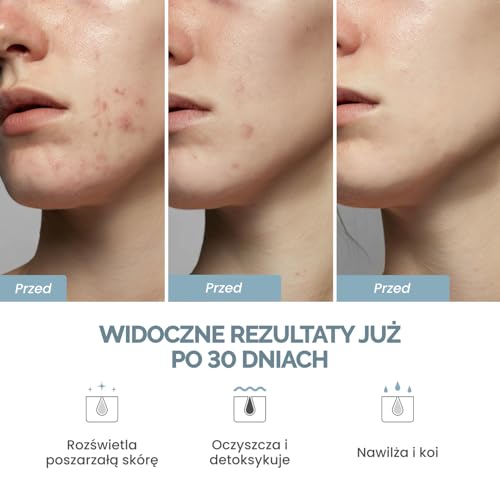 PLANTIFIQUE Koreańska wulkaniczna & z Morza Martwego maska błotna – maseczka do twarzy z węglem aktywnym, kwasem hialuronowym, olejem jojoba i masłem shea – oczyszcza, nawilża i koi skórę, 110 g