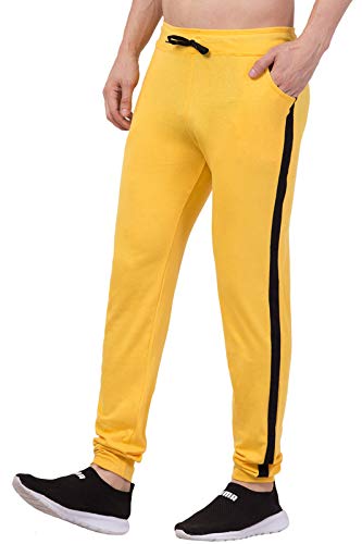 yellow track pants