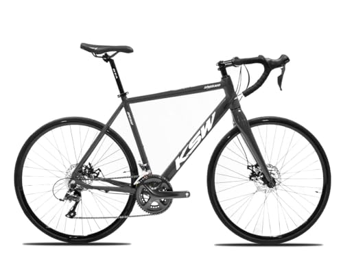 Bicicleta Speed Road Aro 700 KSW Grupo 18 Marchas 2x9V,48,Grafite Branco