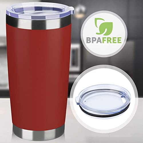 Meway 20Oz Tumbler 12 Pack Double Wall Vacuum Insulated Travel Mug Bulk, Stainless Steel Tumblers With Lid And Straw, Powder Coated Coffee Cups For Cold & Hot Drinks (Red, Set Of 12) #TOP4