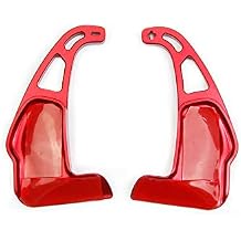 Silver Aluminum Steering Wheel Shift Paddle Extended Shifter Trim for Dodge Charger 2015+/ Chrysler 300 2015-2021 SRT-Red