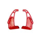 Silver Aluminum Steering Wheel Shift Paddle Extended Shifter Trim for Dodge Charger 2015+/ Chrysler 300 2015-2021 (SRT-Red)