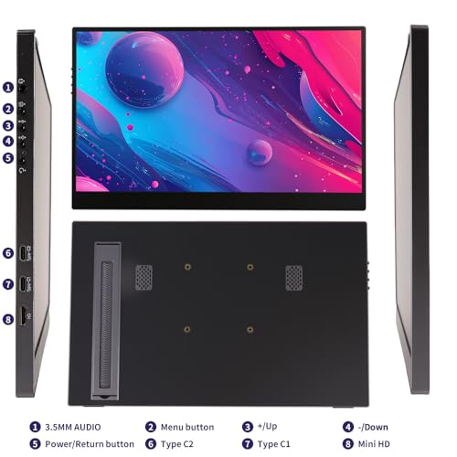 Image of QQU 15.6 Inch Wireless Portable Monitor, HDR Eye Careful Gaming Monitor, FHD IPS /HDR Computer Screen Extender with Built-in Speakers, Compatible with Laptop PC Phone PS4 /PS5 Switch