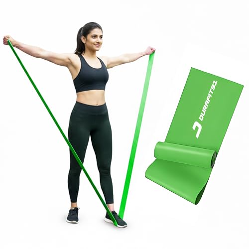 Image of Durafit91 Resistance Bands Set of 1(Heavy Green), Exercise Thera Band for Men & Women, Natural Latex Stretch Band for Yoga, Pilates, Strength Training, Home Workout, Gym Fitness, Physical Therapy