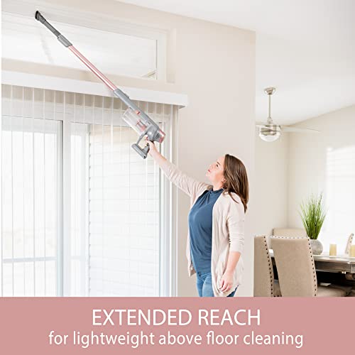 Image of Kenmore DS4090 Brushless Cordless Stick 1L Capacity Lightweight Cleaner 2-Speed Power Suction LED Headlight 2-in-1 Handheld Vacuum for Hardwood Floor, Carpet & Pet Hair, Rose Gold