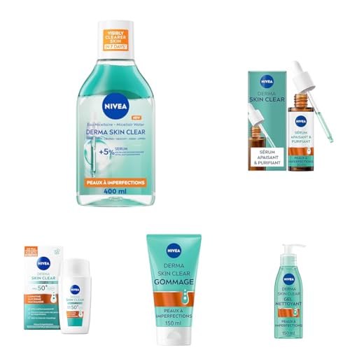 NIVEA Derma Skin Clear Routine Peaux à Imperfections : Pack 5 Soins Visage