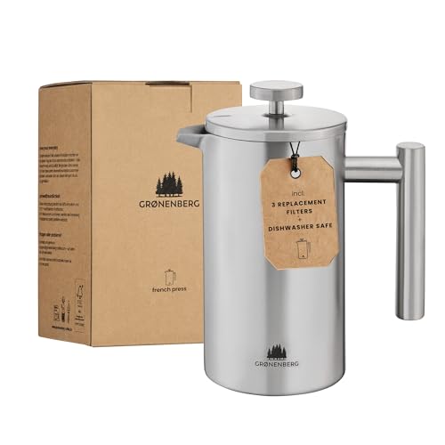 Groenenberg French Press 600ml I Insulated cafetiere I stainless steel coffee press I French Press coffee maker