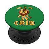 REY DE LA CUNA Bebé León en Pañal PopSockets PopGrip Intercambiable