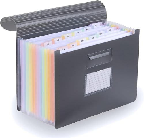 Trieur accordéon A4 – chemise à documents 12 compartiments – jusqu’à 1 500 feuilles –...