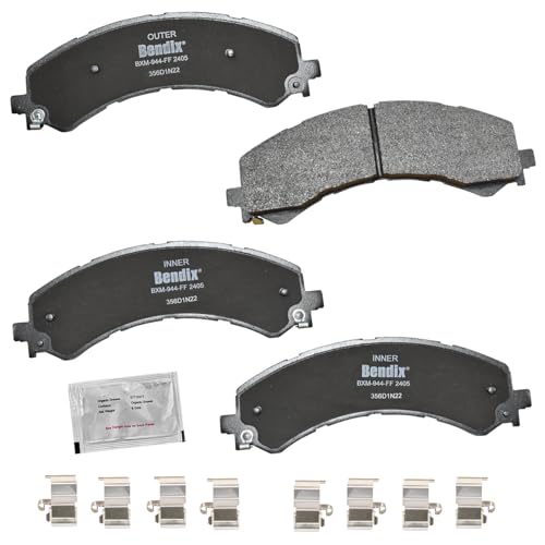 Image of Bendix Priority1 CFM2405 Semi-Metallic Rear Brake Pads for Chevrolet Express 3500 2023-2021, Express 4500 2023-2022, GMC Savana 2500 2021, Savana 3500 2023-2021, Savana 4500 2022-2021