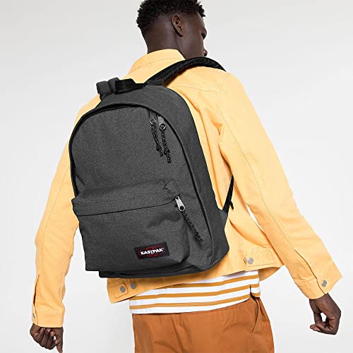Image of EASTPAK Out Of Office - 31L Backpack with Dual Compartments, 14-inch Laptop Tablet Sleeve, Utility Pocket, Bottle Holder, Black Denim