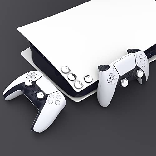 Playvital Husky & Kitty Cute Thumb Grip Caps For Ps5/4 Controller, Silicone Analog Stick Caps Cover For Xbox Series X/S, Thumbstick Caps For Switch Pro Controller - Navy Blue & Light Gray #TOP5