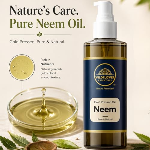 Image of Neem Oil Cold Pressed for Face Skin Hair & Body Hydration Pure & Natural (50ml)