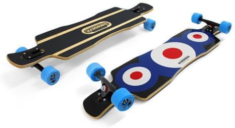 Hammond 9 Plys Canadian Maple Wood Longboard Skateboard Free Ride Star with Surf Highway Blue Wheels