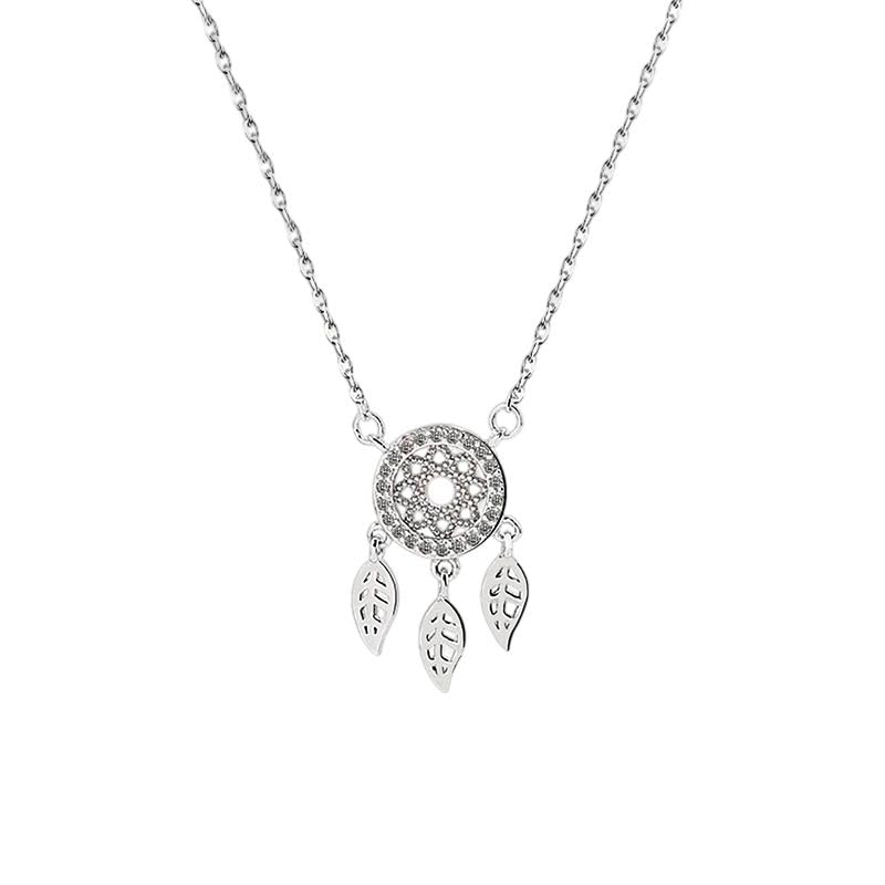 Girocollo da donna con ciondolo a forma di piuma in argento sterling 925