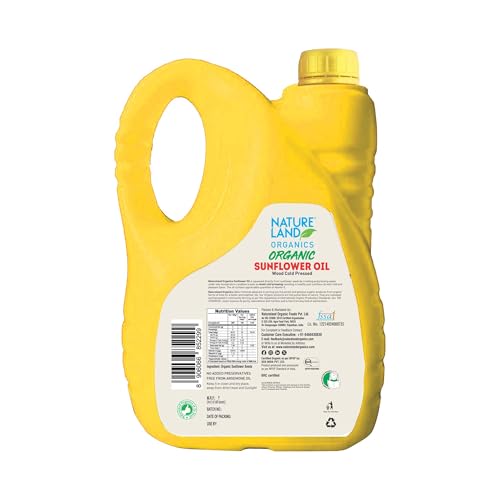 Image of Natureland Organics Sunflower Oil 5 Ltr - Cold Pressed (Pack of 3)