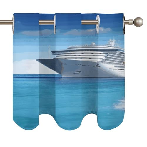 Cortinas opacas con cenefa para ventana de dormitorio con bolsillo 6