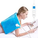 ALLJOY Electric Heating Pad for Back Pain and Cramps Relief, 12'x24' Extra Large - 6 Heat Settings - Auto Shut Off - Moist & Dry Heat Therapy Options, Blue…