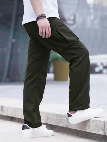 Image of LookMark Men's Cargo Pants Stylish and Comfortable | Men's Cargo Pants with Multiple Pockets | Ideal for Casual Wear, Outdoor Activities, and Everyday Use