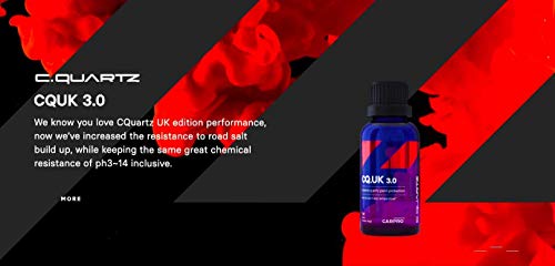 Image of CARPRO CQUARTZ UK 3.0 - Ceramic Coating for Cars - (50ml Kit w /Reload 2.0) | World Renowed Nano-Ceramic Coat , Quartz Based Nanotechnology - Bonds to Paint, Glass, Metal and Plastic