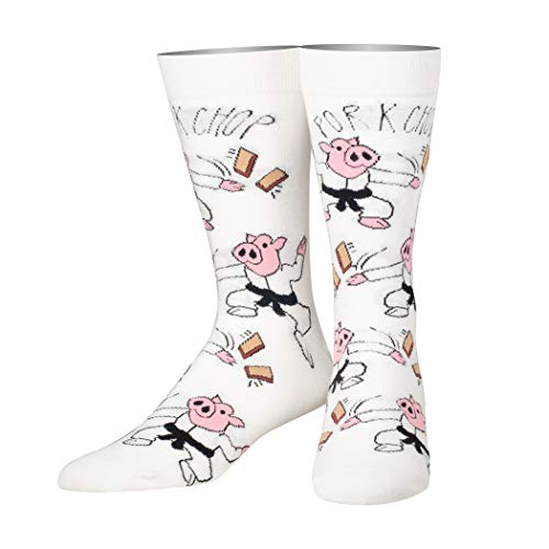 Cool Socks, Unisex, Graphic, Pork Chops Karate, Crew, Novelty Funny Cute Silly